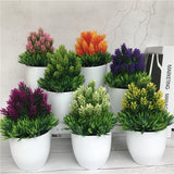 Artificial Flower Bushes Potted Flower Pots Plastic Fake Flowers Home Decorations Indoor Decors