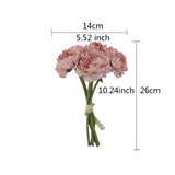 5 Heads of Artificial Hydrangea Flowers For Bouquets and Home Decors Silk Material Fake High Quality Flowers