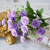 15 Heads Artificial Lilac Flowers Small Silk Artificial Flower Bouquets Home Decors Indoor Decoration