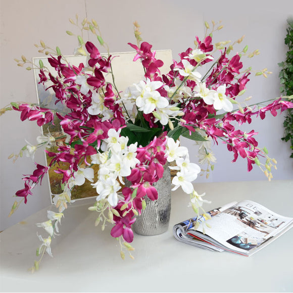 1 Pc Artificial Orchid Flowers 1 Branch of Orchids Butterfly Orchids For Home Decorations and Weddings Dining Table Decors