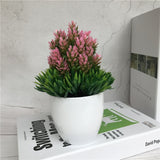 Artificial Flower Bushes Potted Flower Pots Plastic Fake Flowers Home Decorations Indoor Decors