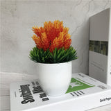 Artificial Flower Bushes Potted Flower Pots Plastic Fake Flowers Home Decorations Indoor Decors