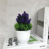 Artificial Flower Bushes Potted Flower Pots Plastic Fake Flowers Home Decorations Indoor Decors