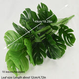 Artificial Tropical Palm Monstera Leaves For Home Decoration Garden Decors Living Room Bathroom Decorations Fake Plants