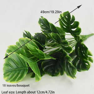 Artificial Tropical Palm Monstera Leaves For Home Decoration Garden Decors Living Room Bathroom Decorations Fake Plants