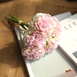 5 Heads of Artificial Hydrangea Flowers For Bouquets and Home Decors Silk Material Fake High Quality Flowers