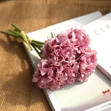 5 Heads of Artificial Hydrangea Flowers For Bouquets and Home Decors Silk Material Fake High Quality Flowers