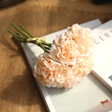 5 Heads of Artificial Hydrangea Flowers For Bouquets and Home Decors Silk Material Fake High Quality Flowers