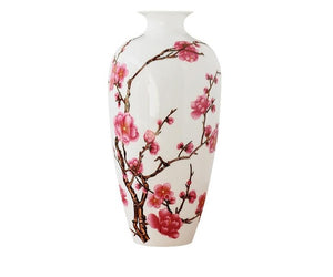 Ceramic Vase With Printed Blossoms Chinese Vase For Interior Designing Home Decors