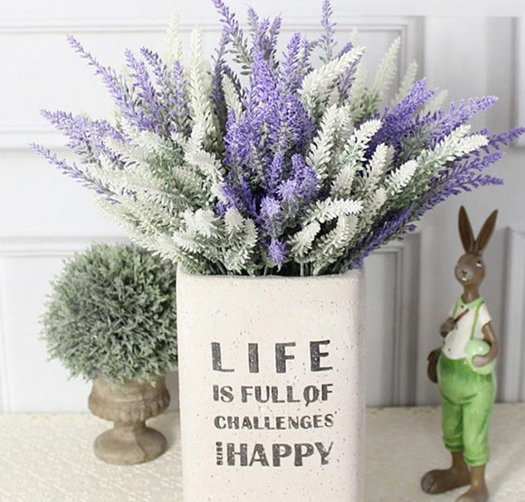 Artificial Lavender Flowers Romantic Purple Color With Leaves Lavender Bushes Home Decors Indoor Decorations