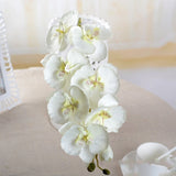 Artificial White Orchid Flowers High Quality Butterfly Moth Fake Flowers For Weddings and Home Decorations