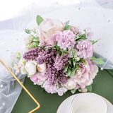 Artificial Flower Bouquet Hydrangea Roses Lavender With Leaves Silk Materials Fake Flowers For Parties Wedding Tables Home Decors