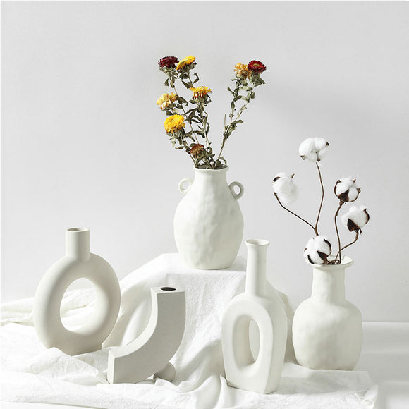 Nordic Style Ceramic Vases For Home Decors Ornaments For House Decorations Indoor Decors