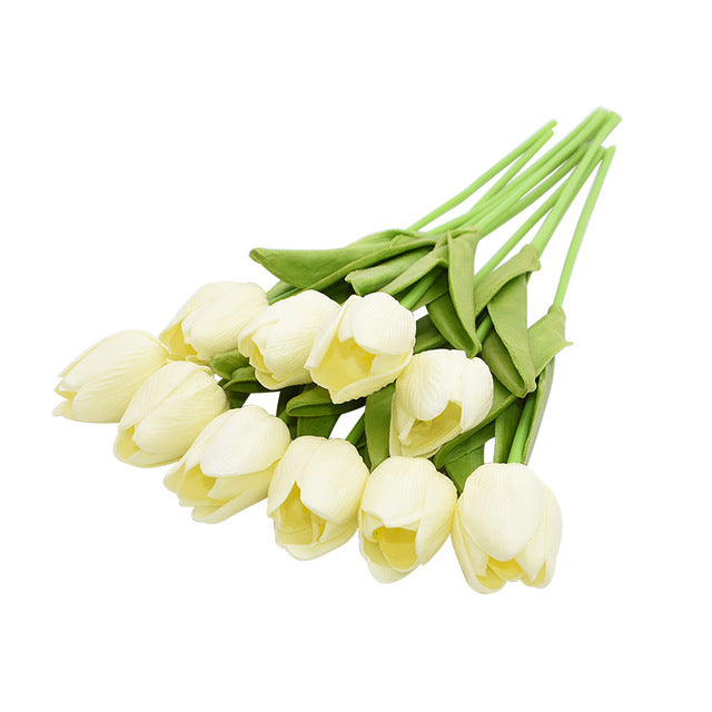 10PCs Artificial Tulip Flowers Real Feel Artificial Bouquets For