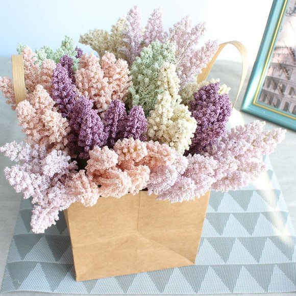 6Pc/Lot Artificial Foam Mini Berry Vanilla Spikes Artificial Plants For Home and Occasion Decorations Wedding Decors