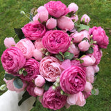 Artificial Peony Flower Bouquet Silk Material Artificial Flowers For Weddings and Parties Home Decors Fake Flowers