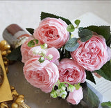 Artificial Peony Flower Bouquet Silk Material Artificial Flowers For Weddings and Parties Home Decors Fake Flowers