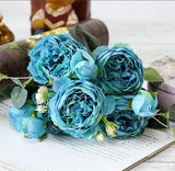 Artificial Peony Flower Bouquet Silk Material Artificial Flowers For Weddings and Parties Home Decors Fake Flowers